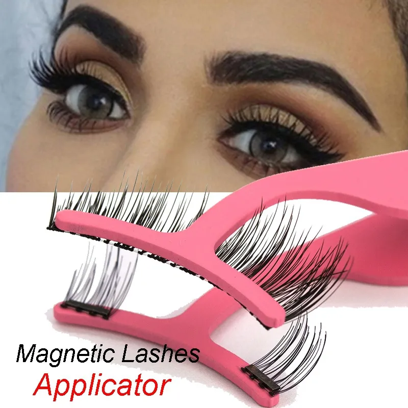 False Eyelash Tweezers Fake Eye Lash Applicator Eyelash Extension Curler Nipper Auxiliary Clip Clamp Makeup Forceps Tools