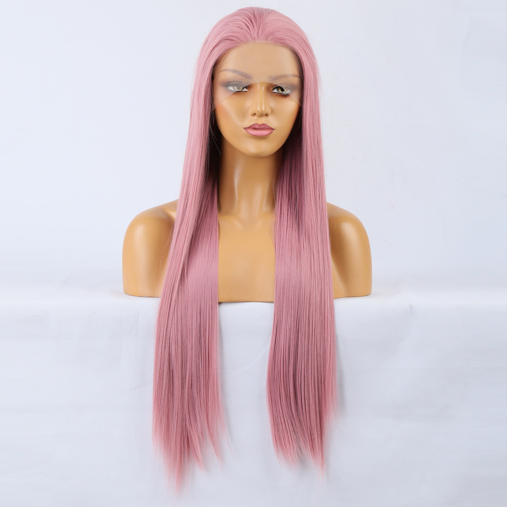 Enchanting Ombre: Synthetic Lace Wig with Deep Part – Long Straight Elegance for Women, Ideal for Cosplay Adventures