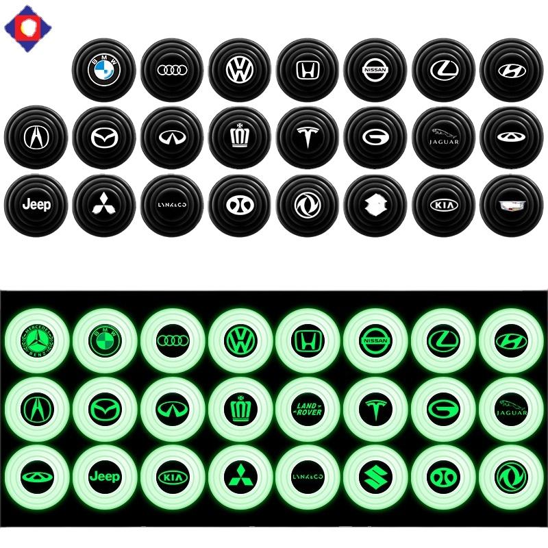 20pcs Universal Branded Silicone Car Door Shock Absorbing Buffers Protector Stickers Bumper, Fluorescent and Black