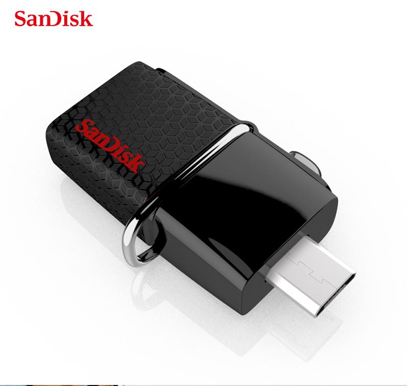 SanDisk Ultra Dual OTG USB 3.0 pen Drive SDDD2 130M/S 16gb 32gb 64gb 128gb usb flash drive for Android phone/PC 100% original