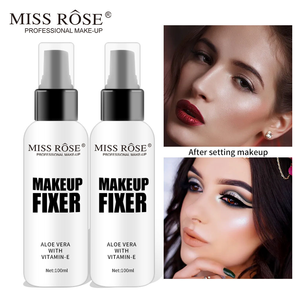 MISS ROSE Moisturizing And Nourishing Long-Lasting Makeup Fixing Lotion 100ml Frosted Bottle Clear Makeup Setting Spray