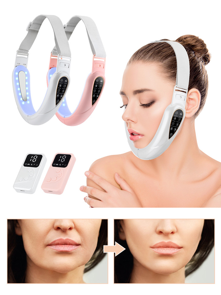 Remote Control Micro Current Color Light Face Slimmer With Five Modes Patch Pulse Massager EMS Tight Lift V-Face Instrument