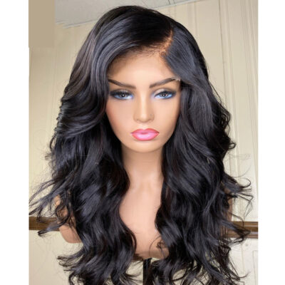 New European And American Women’s Natural Front Lace Wavy Long Curly Lanting Wig Headgear
