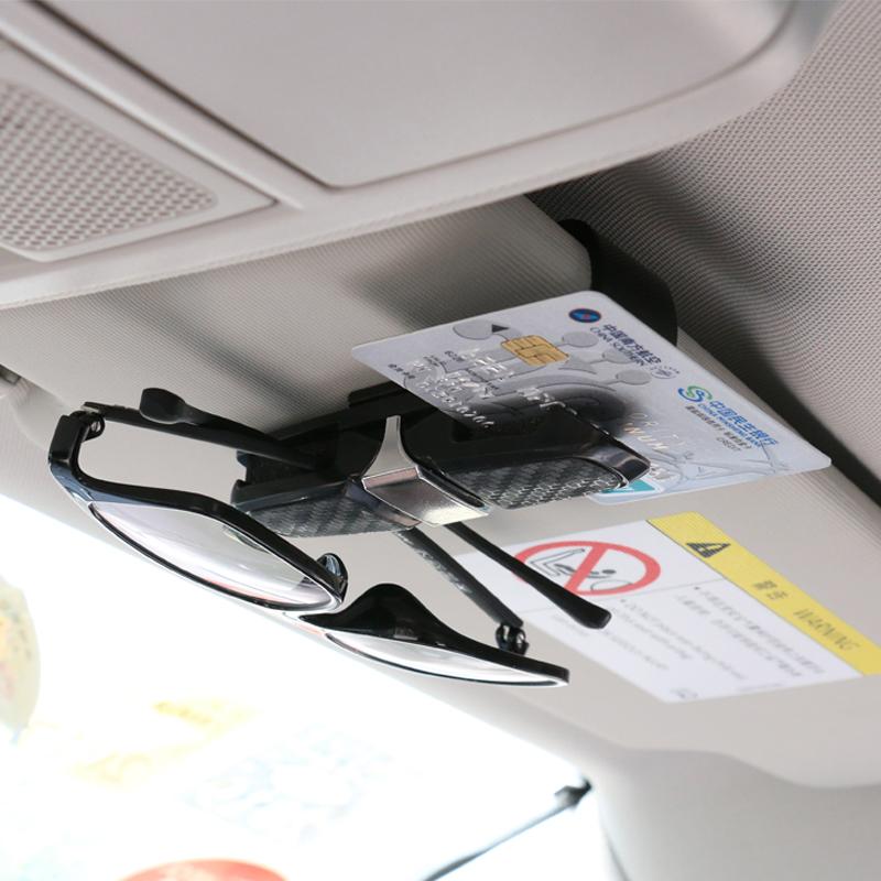 Carbon fiber car Glasses clip Sunglasses clip car with card folder paper clip Car Organizer