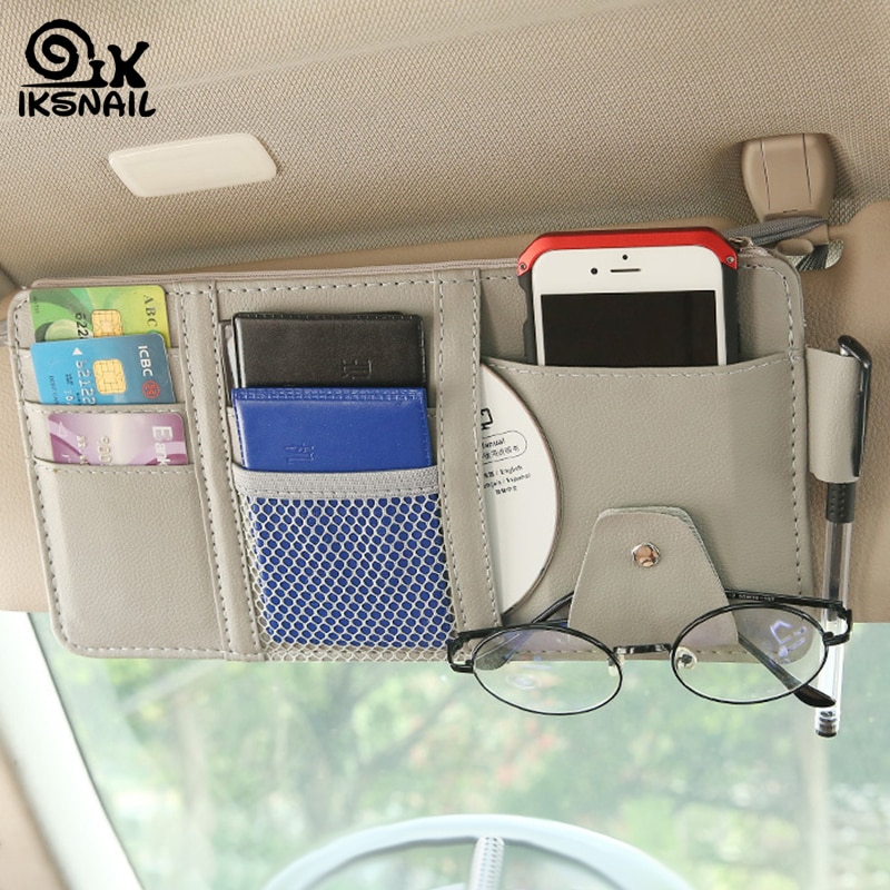 Car Sun Visor Bill Pen Business Card Holder CD DVD Organizer Storage Box Sunglasses Clip by IKSNAIL