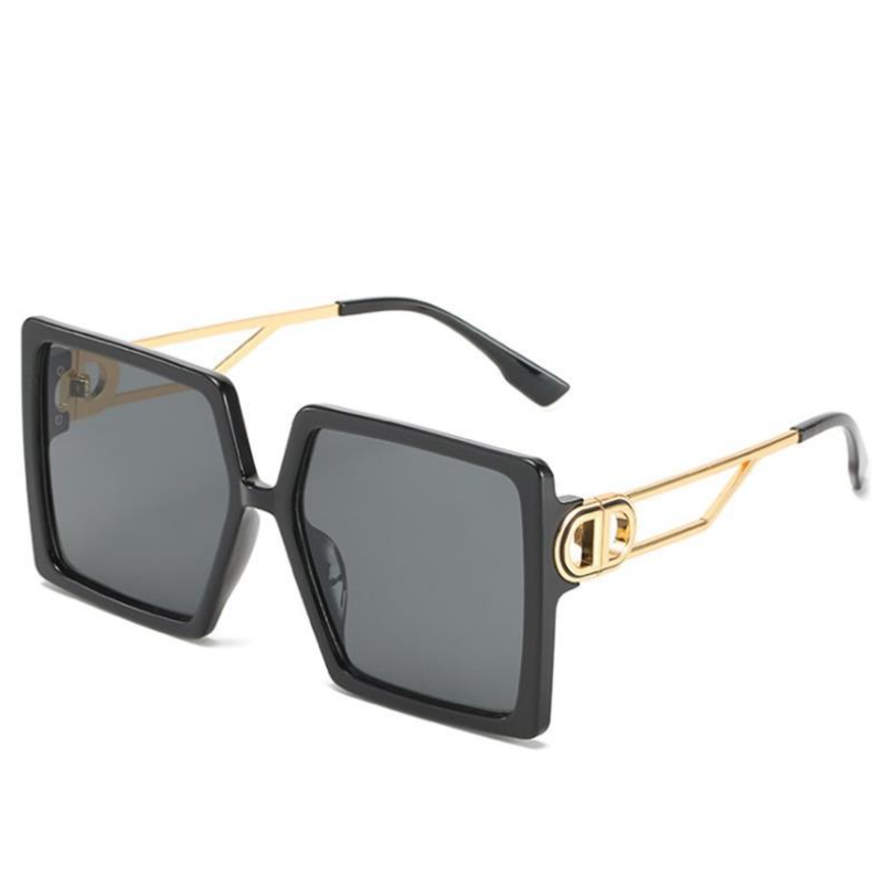 GISAEV Driving Glasses Women Oversized Square Frame Letter D Sunglasses Vintage D shape Oversized Frame Popular Fashion Glasses