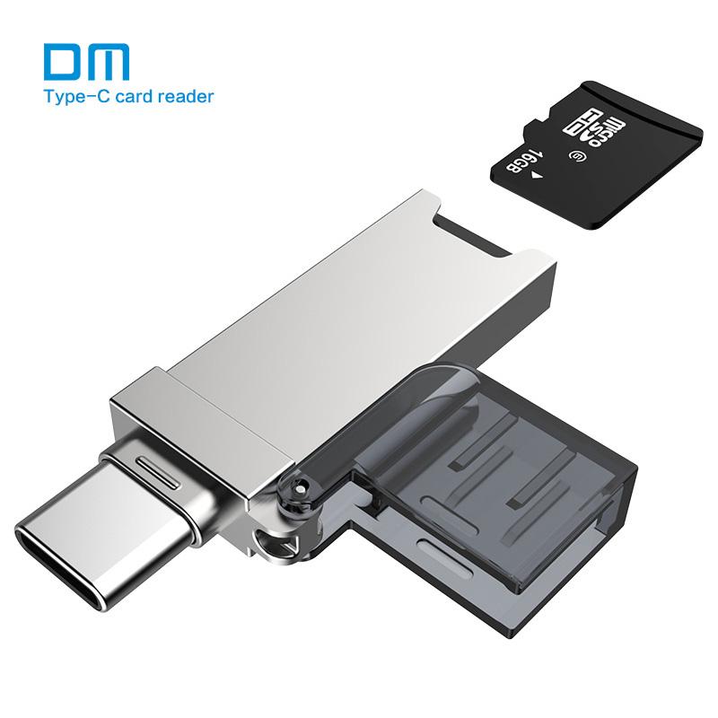 DM USB C Card Reader CR006 Micro SD/TF Type C Multi Memory Card Reader for MacBook or smartphone with USB-C interface