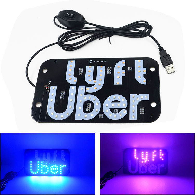 New UBER LYFT Indicator Light LED With Switch Cab Light Dome Light 5-6V Warning Light With USB