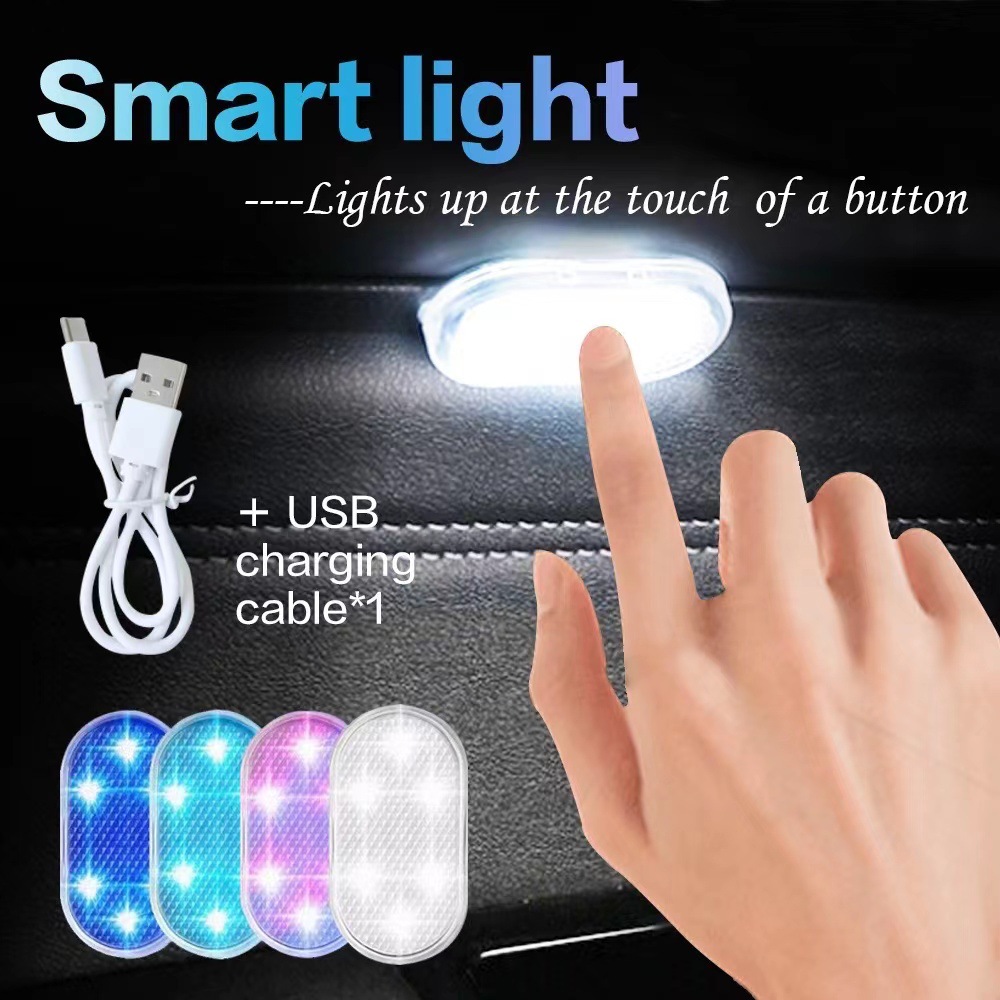 Car Interior 5v Led Lighting Finger Touch Sensor Reading Lamp Led Attraction Lights Usb Charge 6 Bulbs Car Door Light