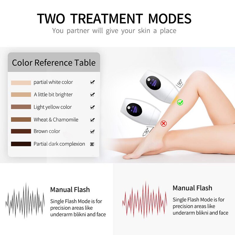 600000 Flashes IPL Laser Epilator  Permanent Hair Removal Device LED Whole Body Laser Hair Remover Machine