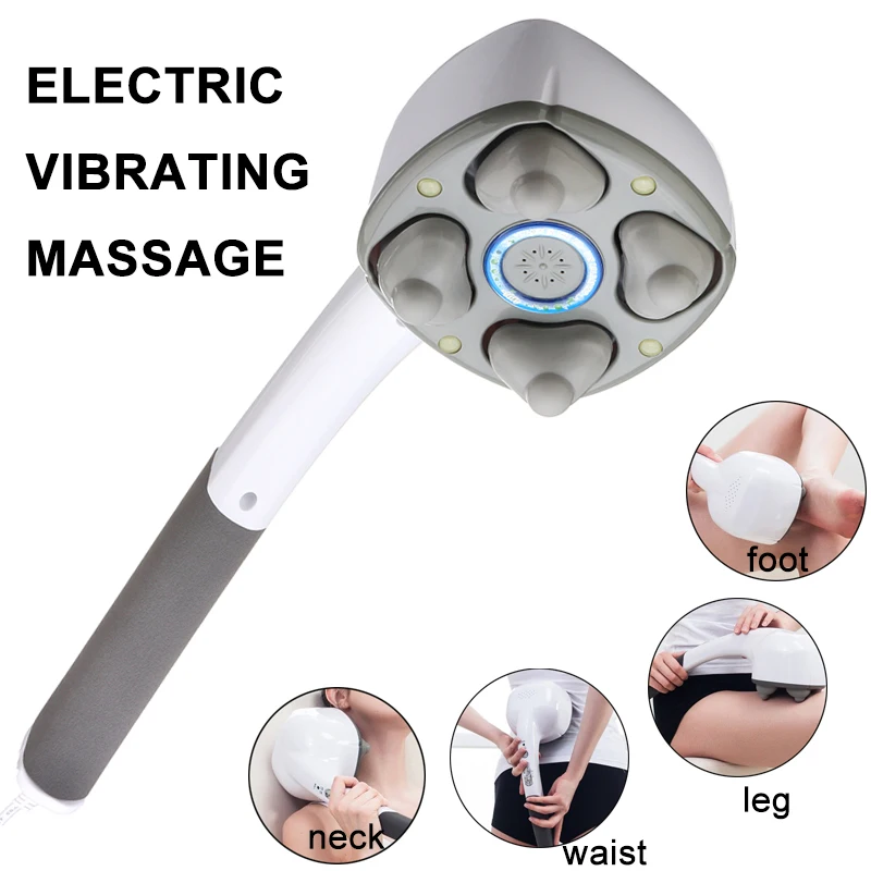 Electric Handheld Massager Forehead, Full Body, Neck, Vertebra, Back Muscle Relax Vibrating Deep Tissue Massage Health Care