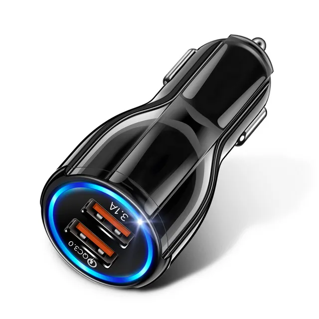 18W 3.1A Car Charger Dual USB Fast Charging QC Phone Charger Adapter by GETIHU