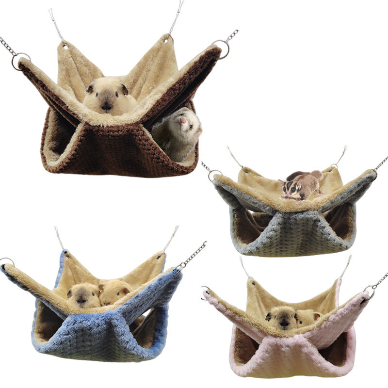 Honeyglider Double Layer Velvet Hammock Guinea Pig Chipmunk Squirrel Autumn And Winter Warm Hamster Hammock