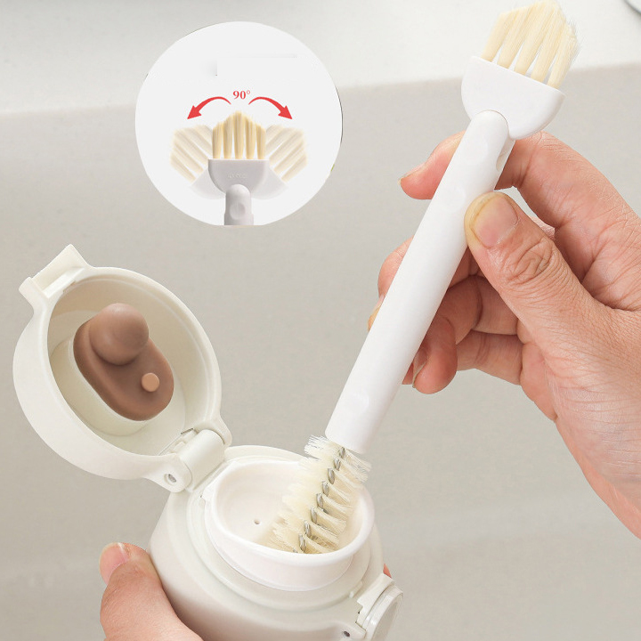 Double Head Cup Cleaning Brush Cup Lid Brush Kitchen Tool Brush Bottle Brush Can Lid Cleaning Brush Crevice Brush