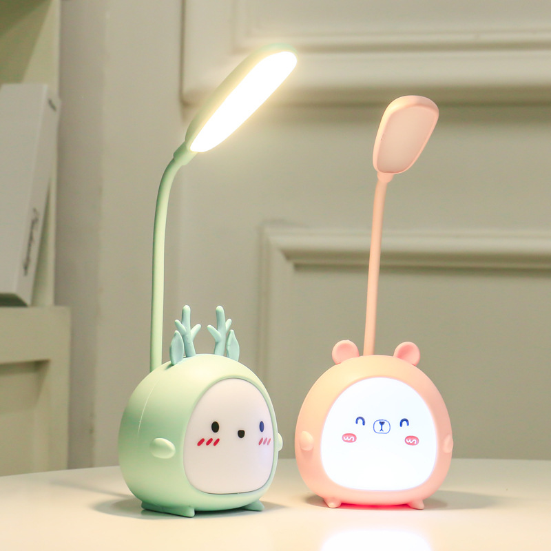 New Creative Cartoon Deer Cute Led Charging Eye Protection Night Light Student Bedroom Dormitory Folding Reading Lamp