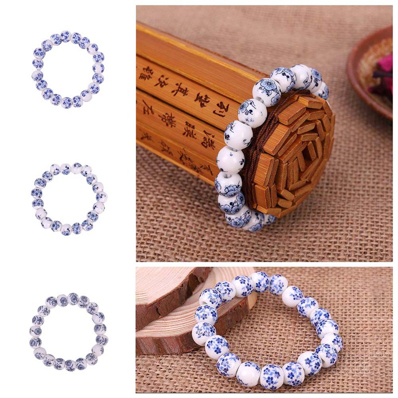 Blue and White Porcelain Beads Bracelet Ceramics accessories made in china free shipping Creative Gifts Factory price