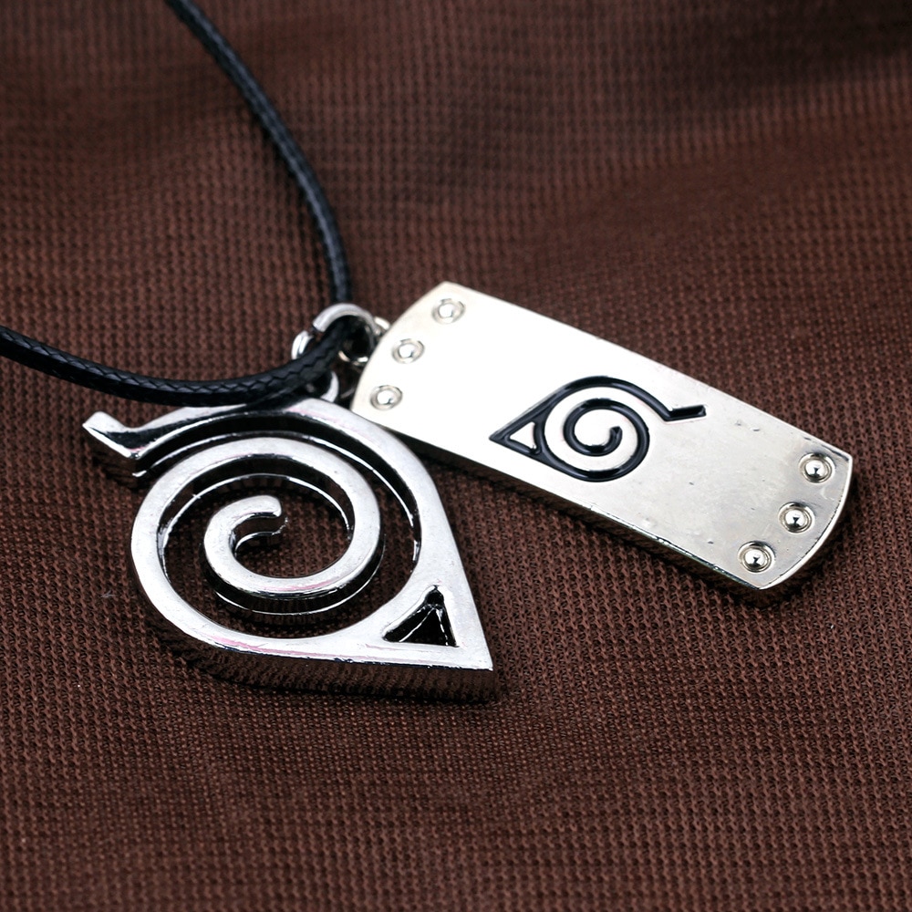 Free delivery Anime Naruto Konoha Logo Necklace Cosplay Costume Accessories Men Women Gift