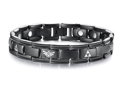 Cool Zelda Men’s Health Bracelets Magnetic Stainless Steel Triforce Charm Strap Bracelet for Man Accessories 8.6