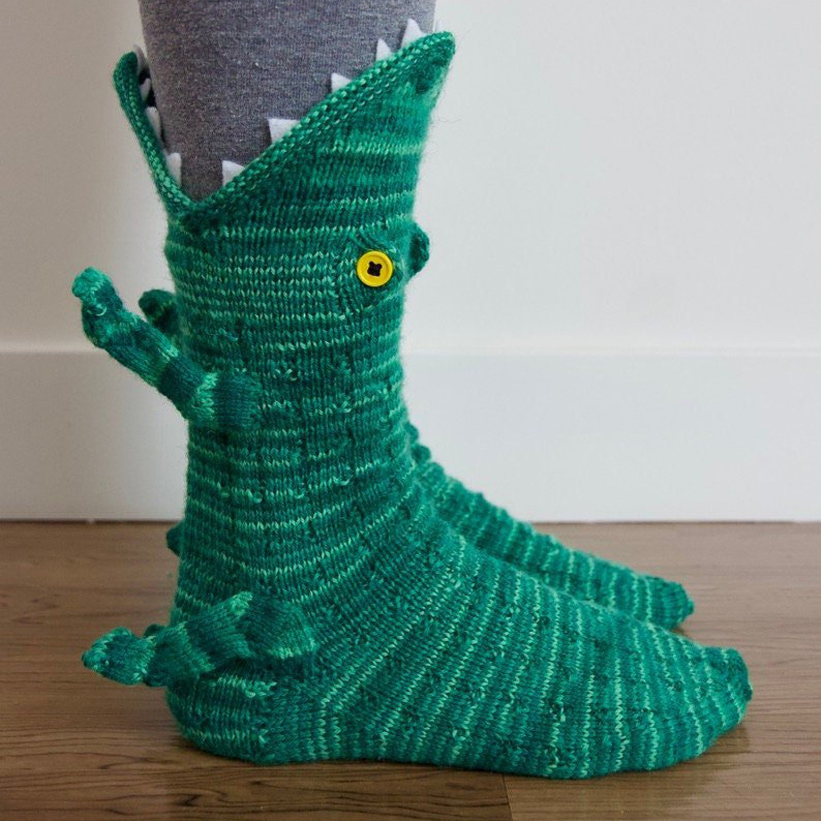 Knit Crocodile Socks Christmas Socks Knitted Creative Medium Tube Animal Socks