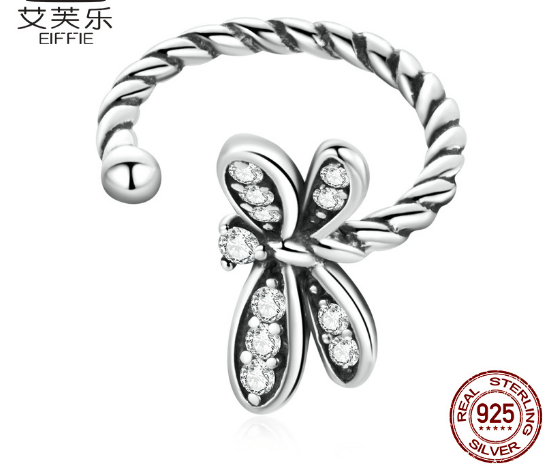 Exquisite Dragonfly Sterling Silver S925 Single Earring Retro Simple Insect Single Earring