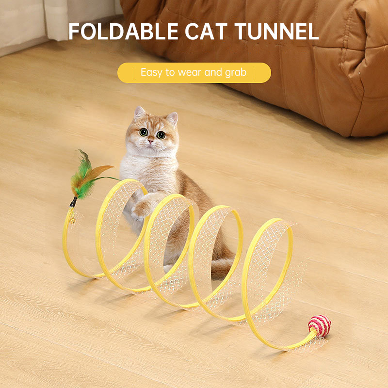 New Pet Products S-shaped Cat Tunnel Toy Foldable Channel Self Hi Cat Toy