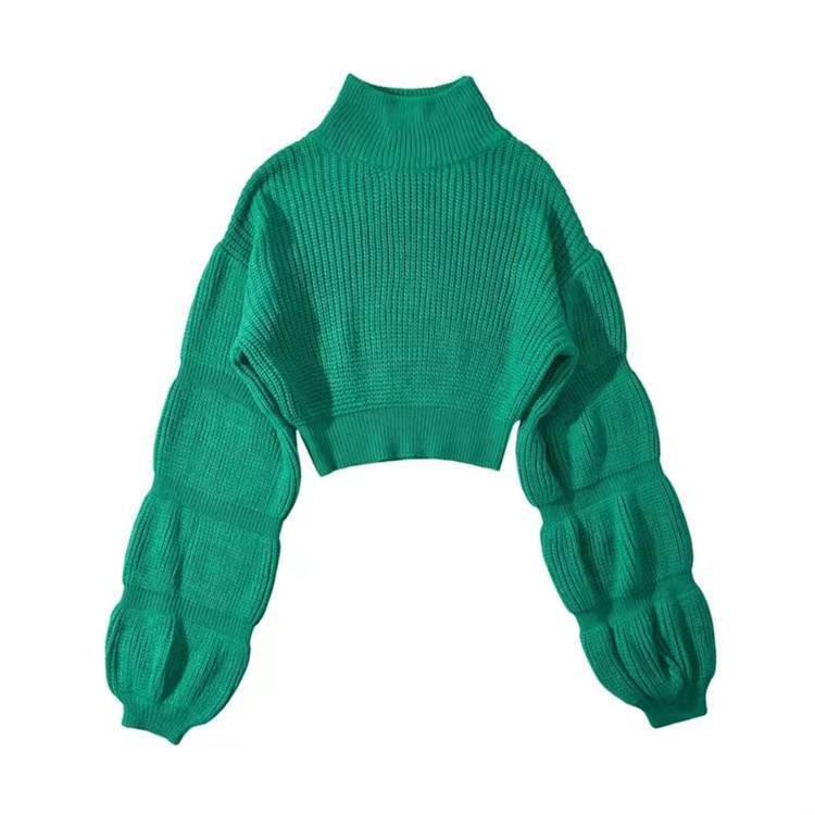 Slim Crop Top Female Elegant Short Pullover Sweaters