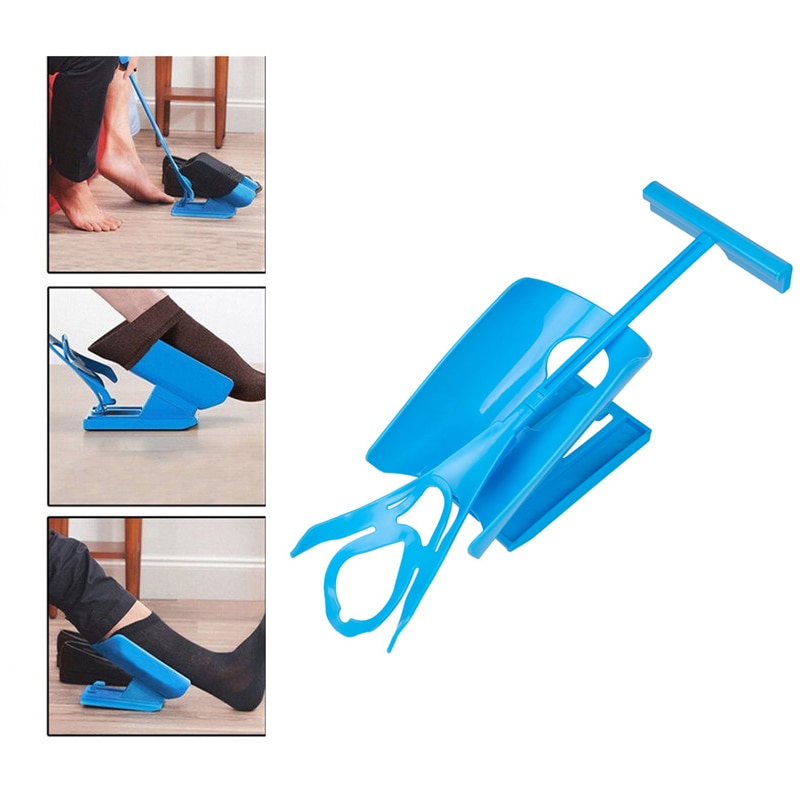 Pregnant Elder Sock Wearing Shoe Horn Device Slider Easy on /off Sock Aid Kit Shoe Horn Device No Bending Stretching Straining