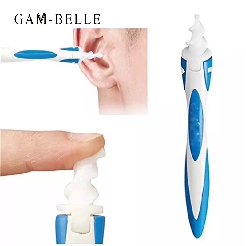 Ear Cleaner Spoon Tool Set Soft 16 Care Spiral Silicone Ear Wax Removal Tool Painless Health Cotton Swab Clean Tools
