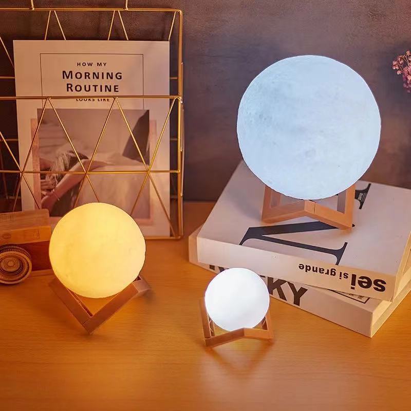 Ins Style Creative Home Living Room Bedroom Bedside Lamp Starry Sky Moon Touch Pat Night Light