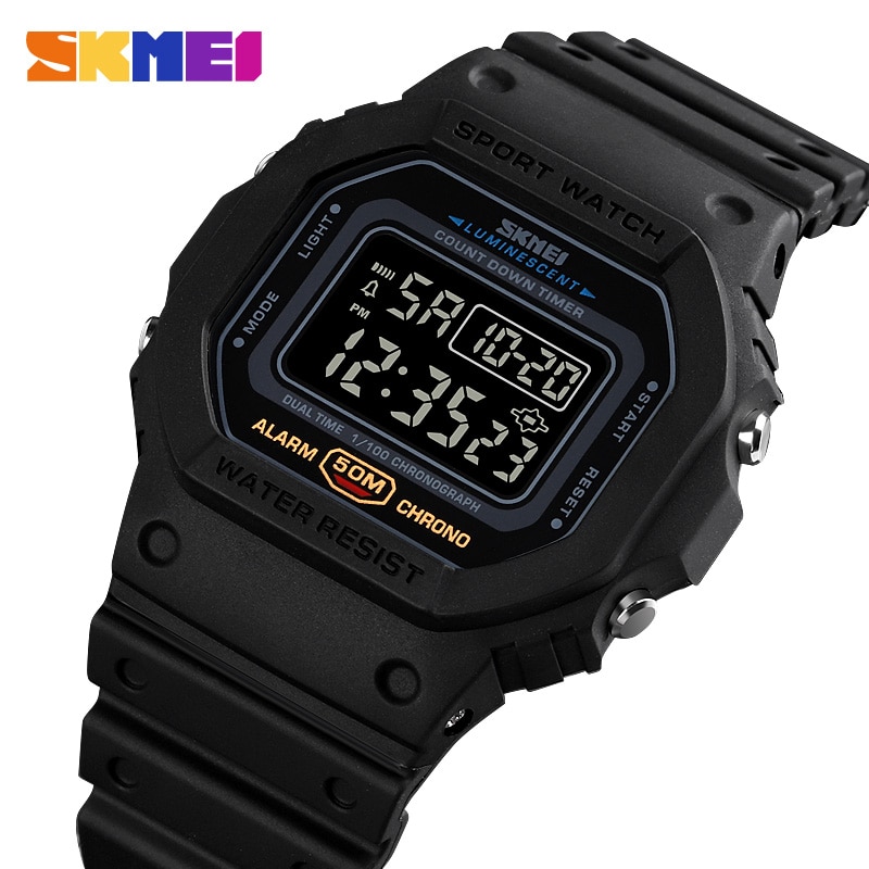 SKMEI 1628  Multifunctional Digital Sport Watch Women small size 2 Time Count Down Mens Wristwatches Fashion Retro Male Watches