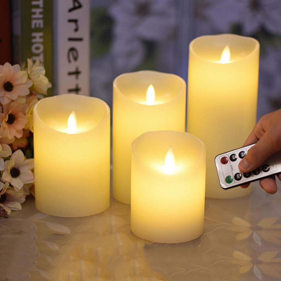 Flameless Remote Control Led Wax Candle Wireless Timer Led Light Home Decoration Halloween/Christmas Candle Holiday Light