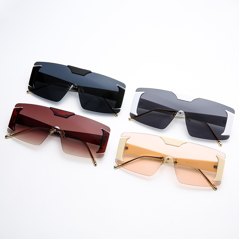 New Personality Frameless Sunglasses Men And Women Trend Large Frame Sunglasses