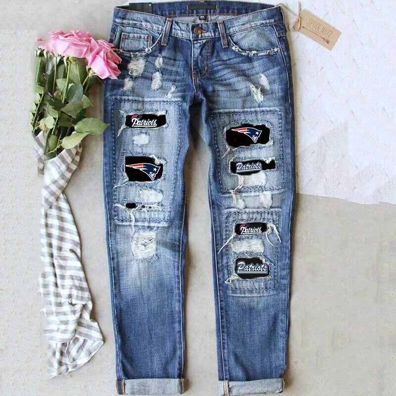 Jeans Women’s Street Color Contrast Splicing Hip-Hop Street Straight Jeans