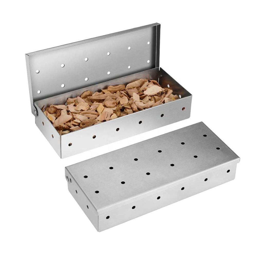 Barbecue Tool Stainless Steel Smoker Box Fruit Wood Box Charcoal Box BBQ Matching Cigarette Box