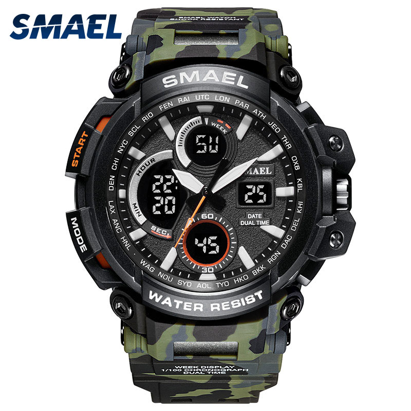 SMAEL 1708B Sport Watches Waterproof Men Watch LED Digital Watch Military Male Clock Relogio Masculino erkek kol saati Men Watch