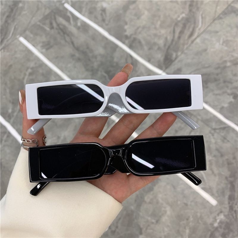 Rectangle Frame Fashion Sunglasses Hip Hop Vintage Designer Wholesale Black Shades Glasses Luxury For Men And Women UV400