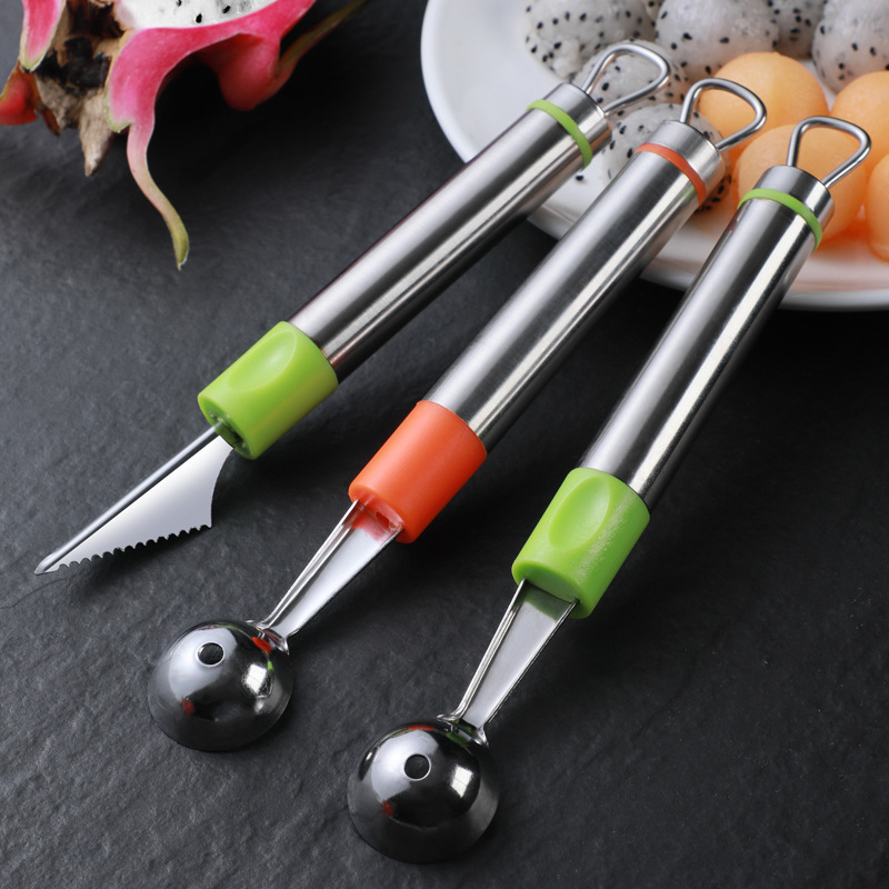 A3201 Stainless Steel Fruit Digger Home Creative Watermelon Digging Spoon Kitchen Fruit Carving Tool