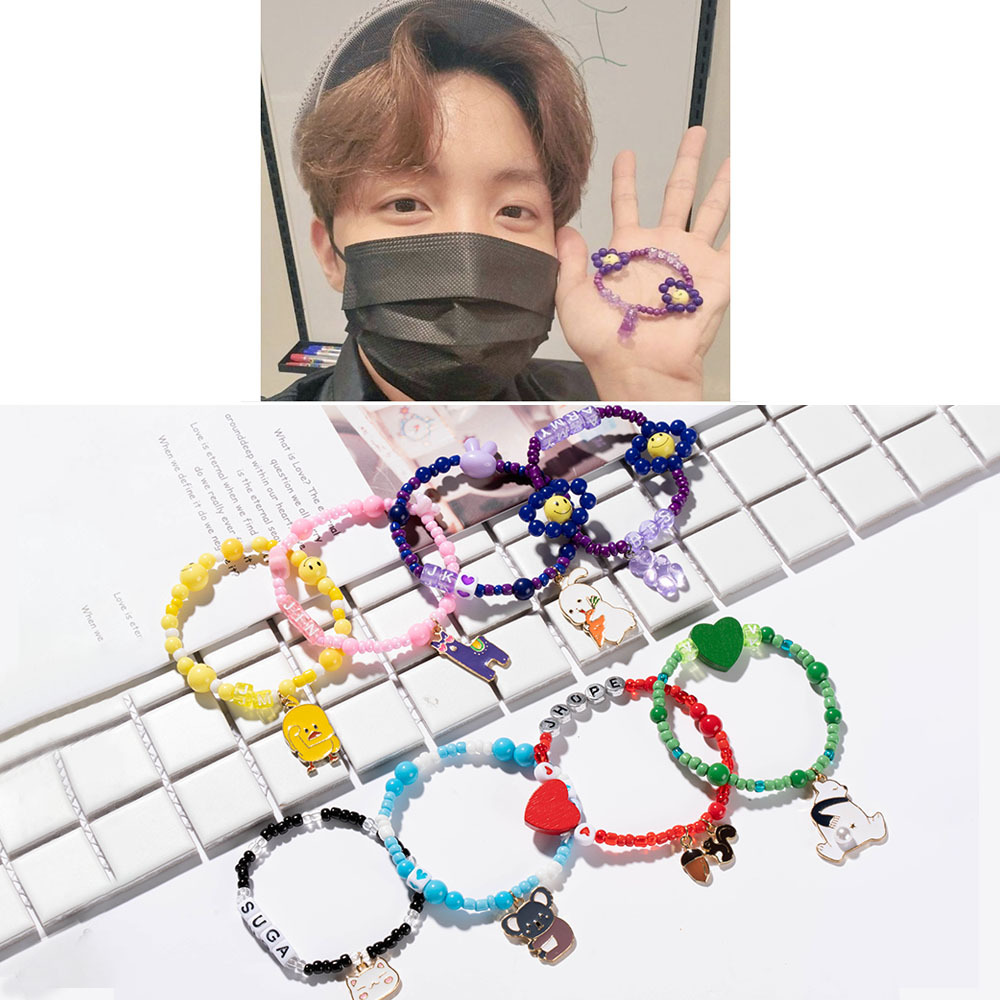 Bulletproof Youth League JHOPE same bracelet thicker than live alphabet bracelet Korean version student gift