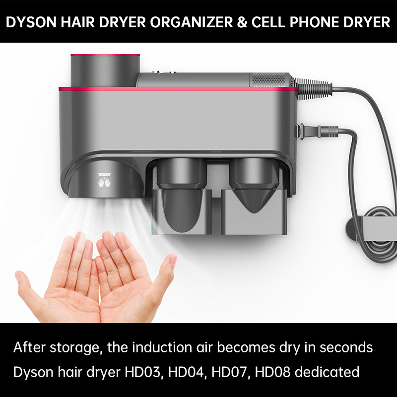 Suitable for Dyson Hair Dryer Storage Rack, Second Drying, Phone Drying, Dyson Multifunctional Rack, No Punching
