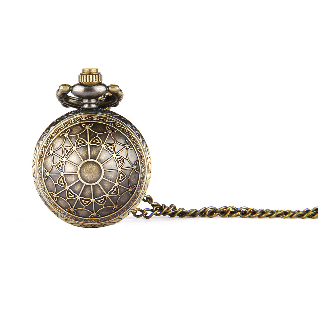 Nostalgic Korean Retro Small Spider Web Ball Couple Necklace Pocket Watch