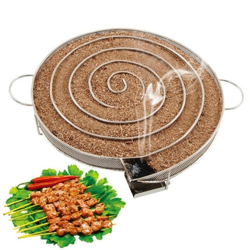 Cold Smoke Generator for BBQ Grill or Smoker Wood Dust Hot and Cold Smoking Salmon Meat Burn Stainless Cooking Bbq Tools