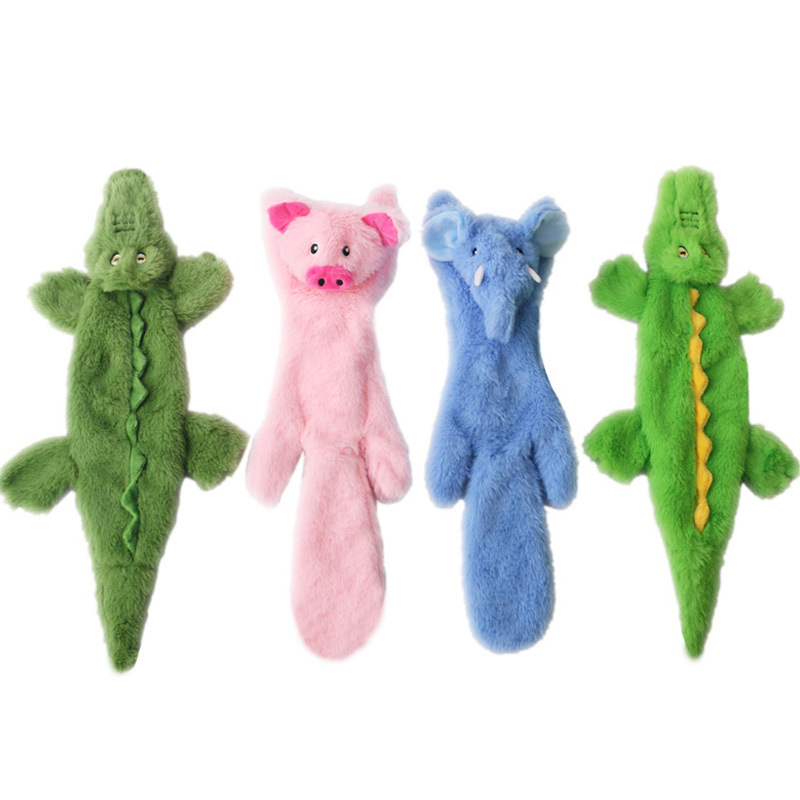 New Pet Plush Crocodile Pig Elephant Sound Paper Toy Dog Relief Bite Resistant Leather Shell Toy