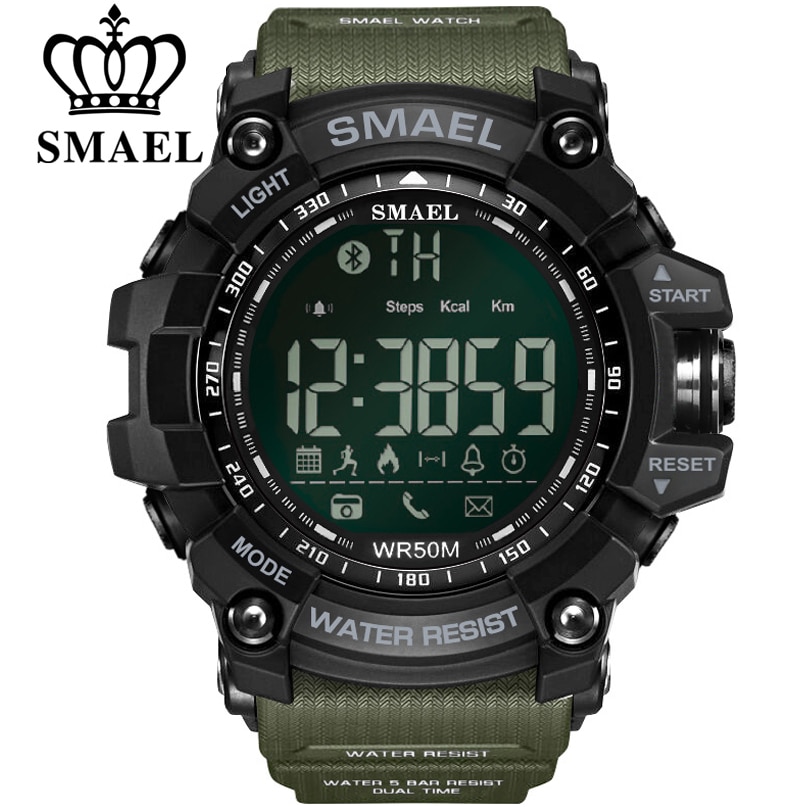 SMAEL1617 Mens Chronograph Watches Sport Male Clock Stop Army Military Watch Men Multifunction Waterproof LED Digital Watch for Man