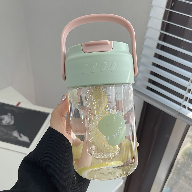 Convenient Carry Tea Leak Plastic Water Cup Straw Cup 650ML