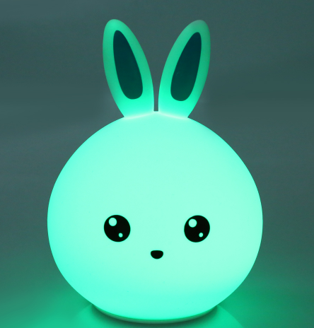 Creative Animal Model Energy Saving Rechargeable USB Lovely Rabbit Silicone LED Lamp Night Light