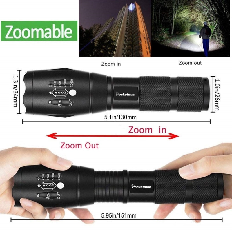 Led Flashlight Ultra Bright Linterna Led Torch T6 Zoomable Bicycle Light Use AAA 18650 Battery Waterproof