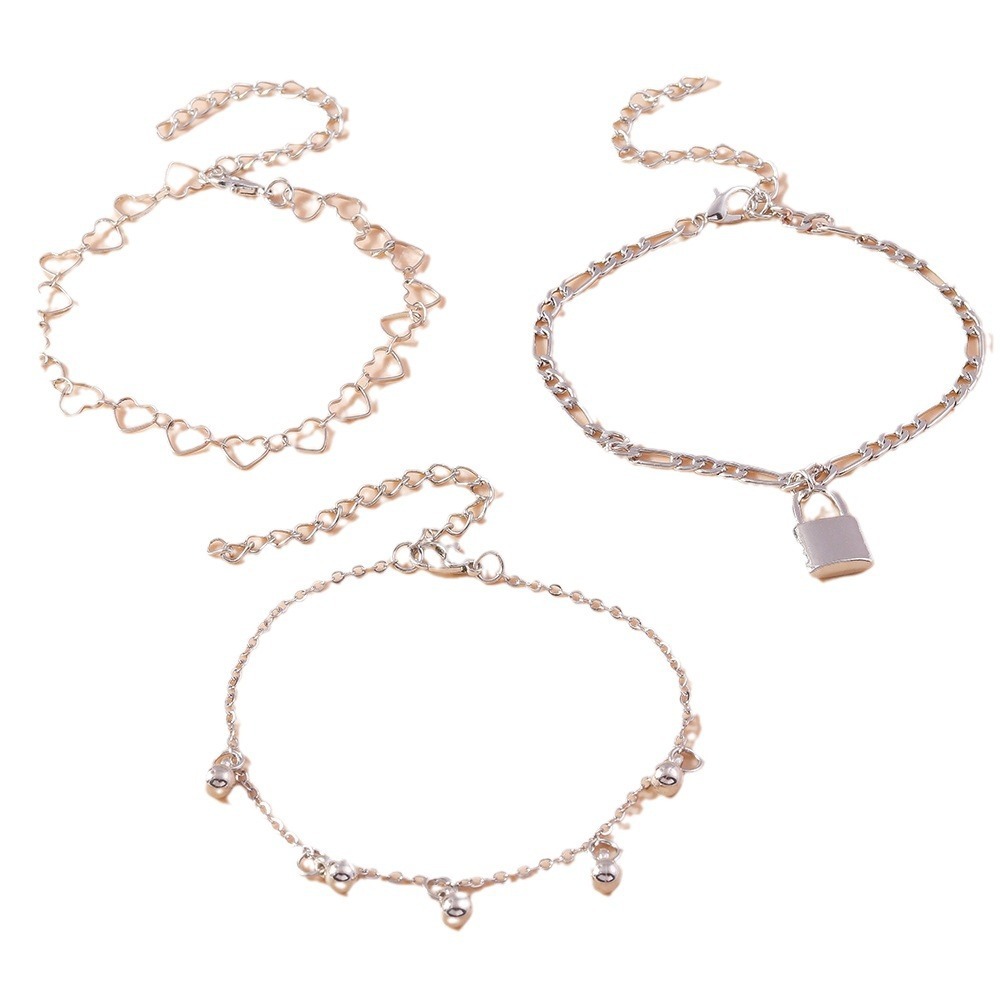 Bobozhu Love Lock Ankle Chain Set