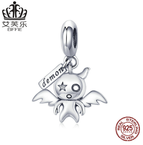 Original New Products Europe and America S925 Sterling Silver Cute Little Devil Necklace DIY Accessories SCC975