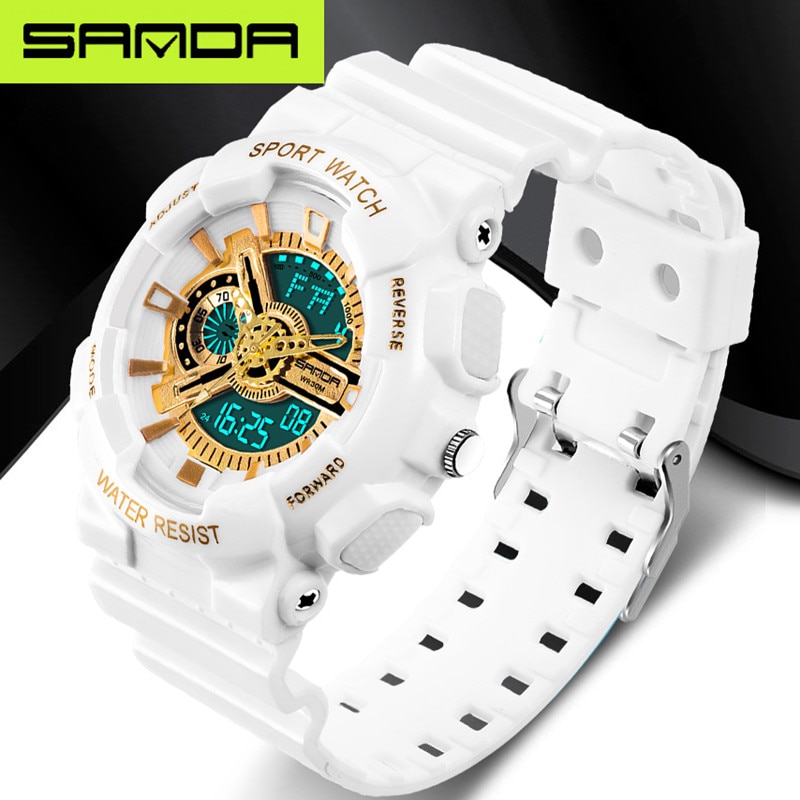 SANDA fashion watches men’s LED digital watches G watches waterproof sports military watches relojes hombre