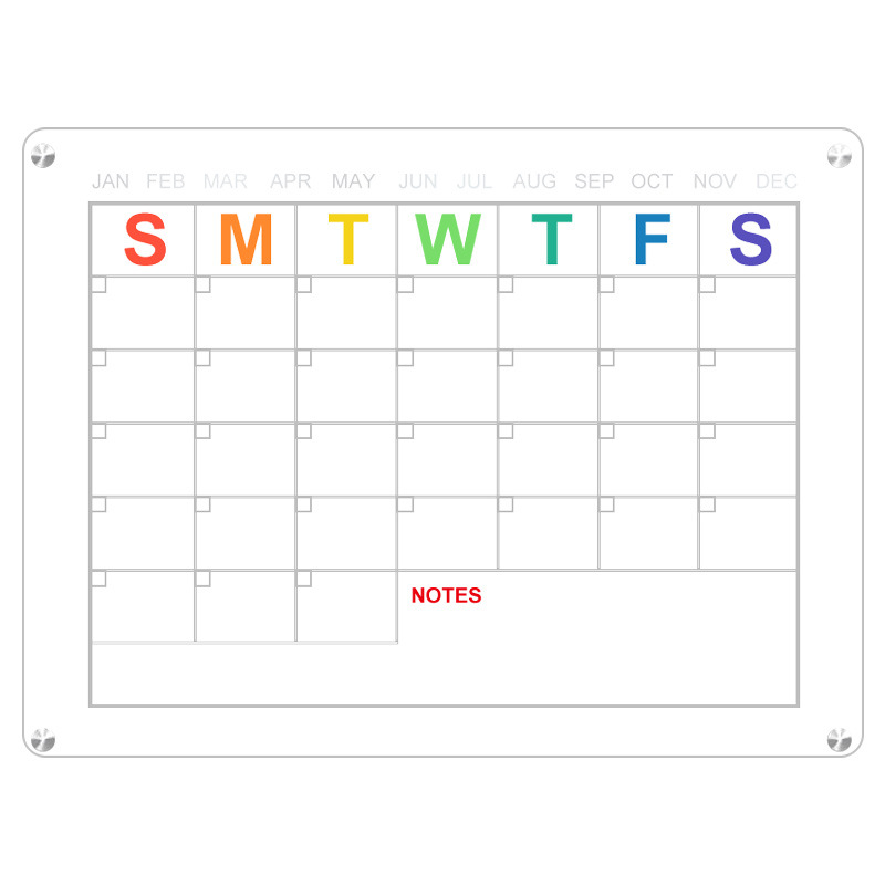 Acrylic message board magnetic refrigerator sticker household erasable calendar transparent note display board